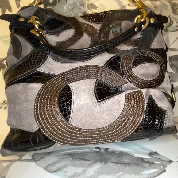 Coach 14339 Brown Suede Leather C Inlay Purse - Picture 10 of 16